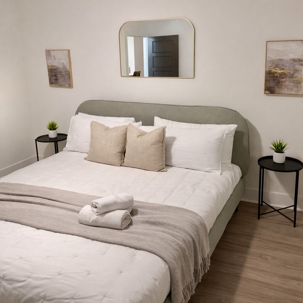 1 bedroom, iron/ironing board, internet, bed sheets