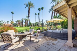 Outdoor dining - 15 Mi to Coachella: Palm Desert Gem w/ Pool Access (Palm Desert)