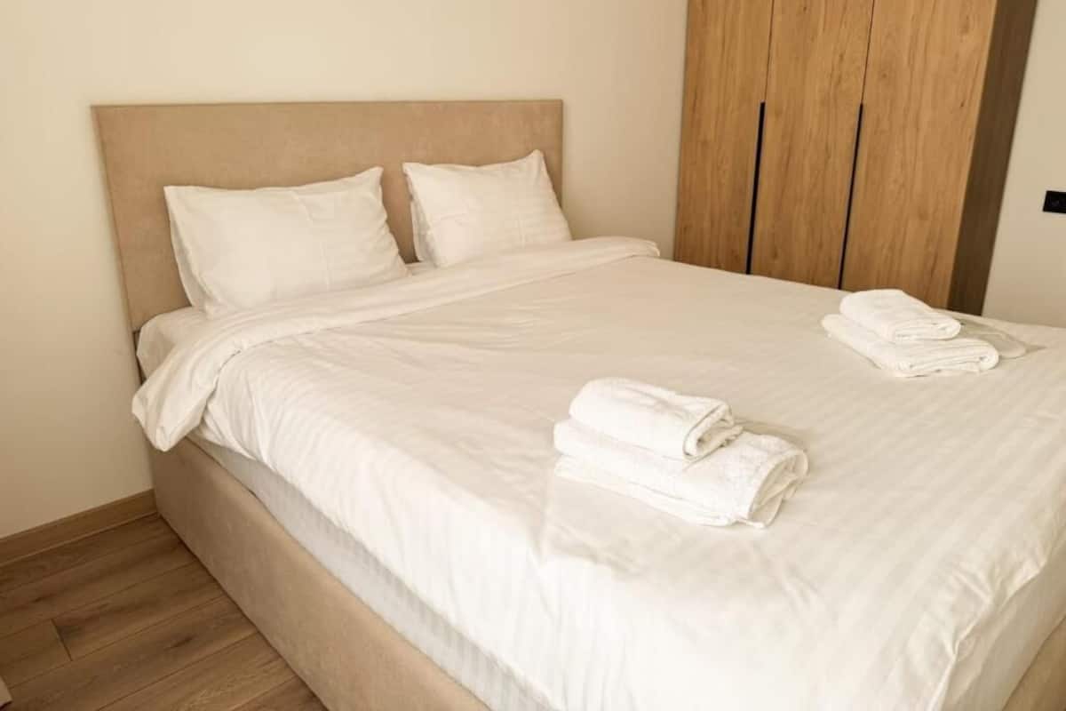 Iron/ironing board (on request), WiFi (free), bed sheets