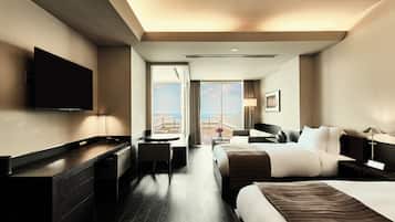 Phòng 2 giường đơn Cao cấp, ban công, quang cảnh biển | Truy cập Internet không dây miễn phí