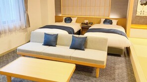 Een bureau, gratis wifi, beddengoed