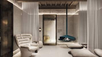 Utendørs behandlingsområde, tyrkisk bad/hamam og kroppsbehandlinger