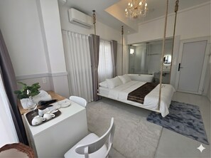 Quarto casal premium, banheira | Cozinha privada | Frigobar