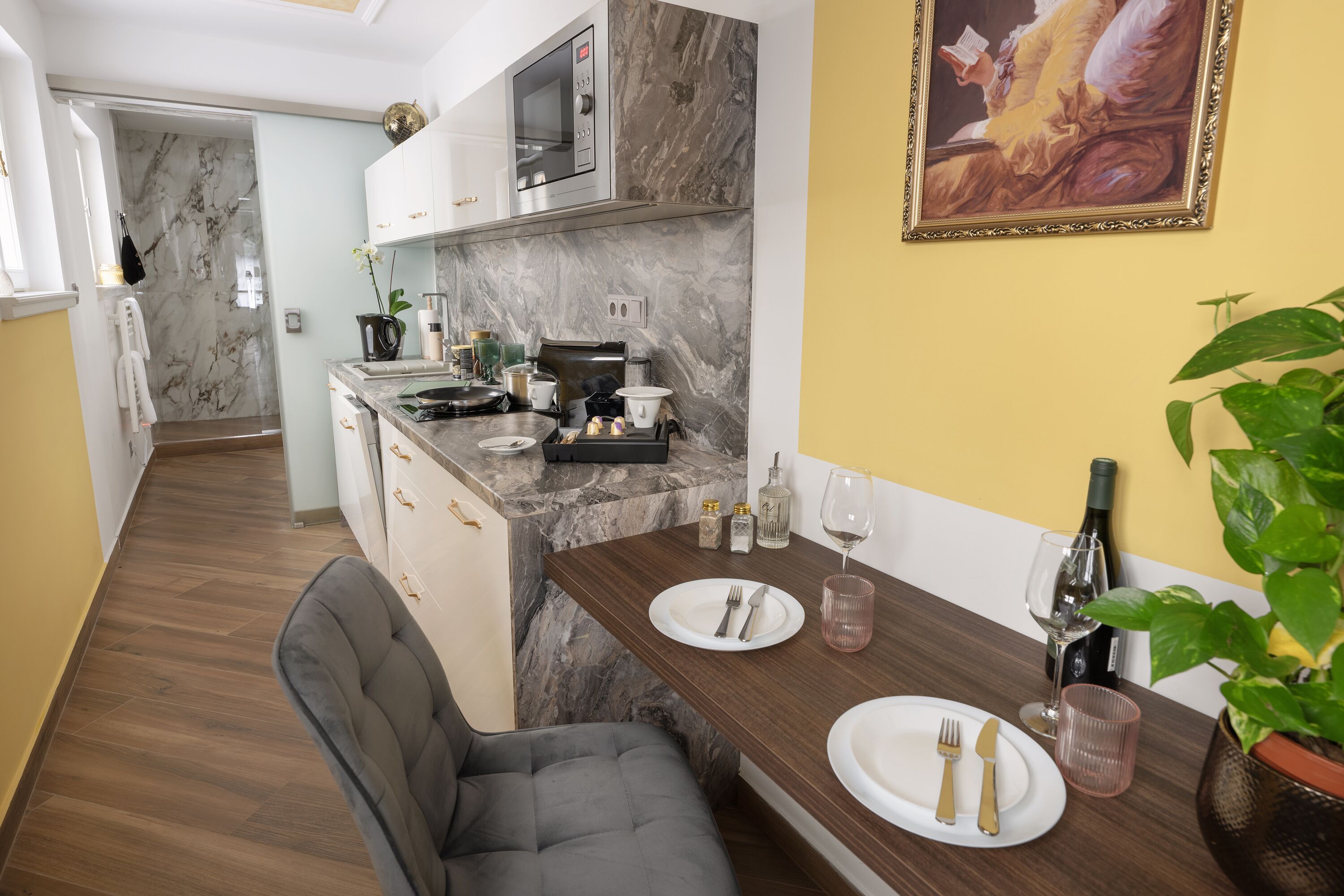 Microwave, stovetop, dishwasher