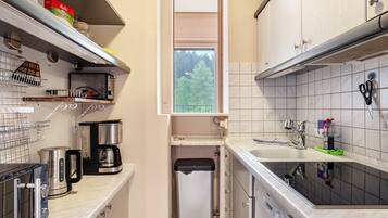 Fridge, microwave, stovetop, dishwasher