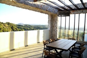 Outdoor dining - Villa 101 X Rhodes – Luxury Stone-Built Retreat with  Pools & Panoramic Views (Ixia)