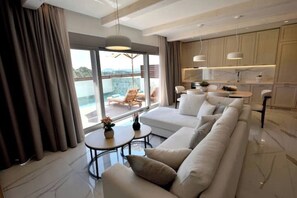 Living area - Villa 101 A Rhodes – Luxury Stone-Built Retreat with Pools & Panoramic Views (Ixia)