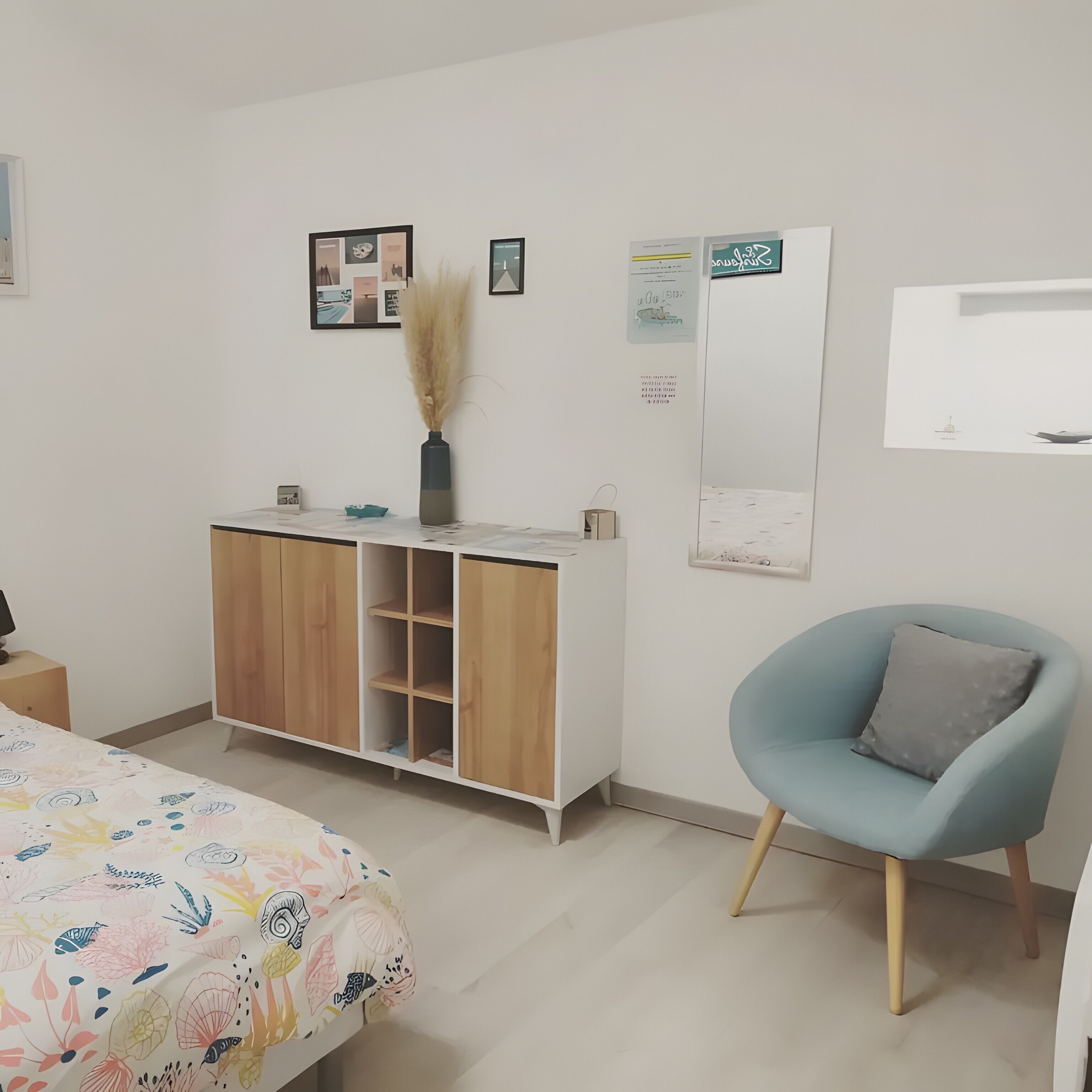 1 habitación, tabla de planchar con plancha y wifi 