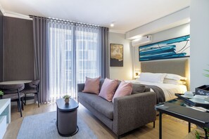 Deluxe Studio Suite, Balcony, Mountain View | Laptop workspace, blackout curtains, free WiFi - Lux Ellipse Galelileo (Midrand)