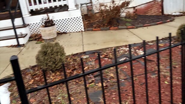 A house with a porch, a small garden, and a black metal fence. - 2 bedrooms basement apartment (Washington)