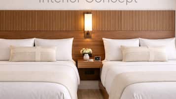 Chambre Double, 2 grands lits, vue océan