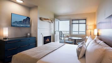 Eenvoudige kamer, 1 kingsize bed, airconditioning, uitzicht op zee | Gratis wifi, beddengoed