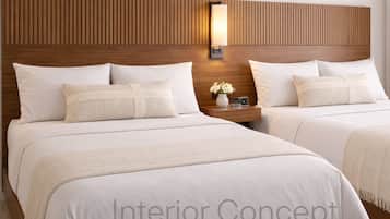 Chambre Double, 2 grands lits, vue océan