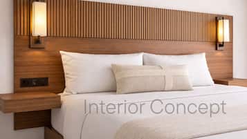 Studio, 1 trÚs grand lit, douche accessible en fauteuil roulant, vue océan