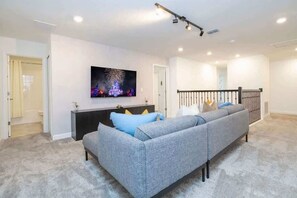 TV, video games, offices - Family Villa Private Pool, Spa & Arcade Sleeps 22 (Davenport)