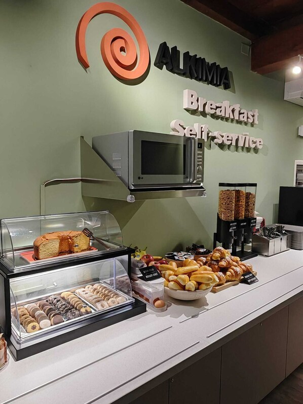 Daily self-serve breakfast (EUR 7 per person)