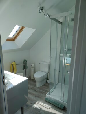 Suihku, hiustenkuivaaja, pyyhkeet