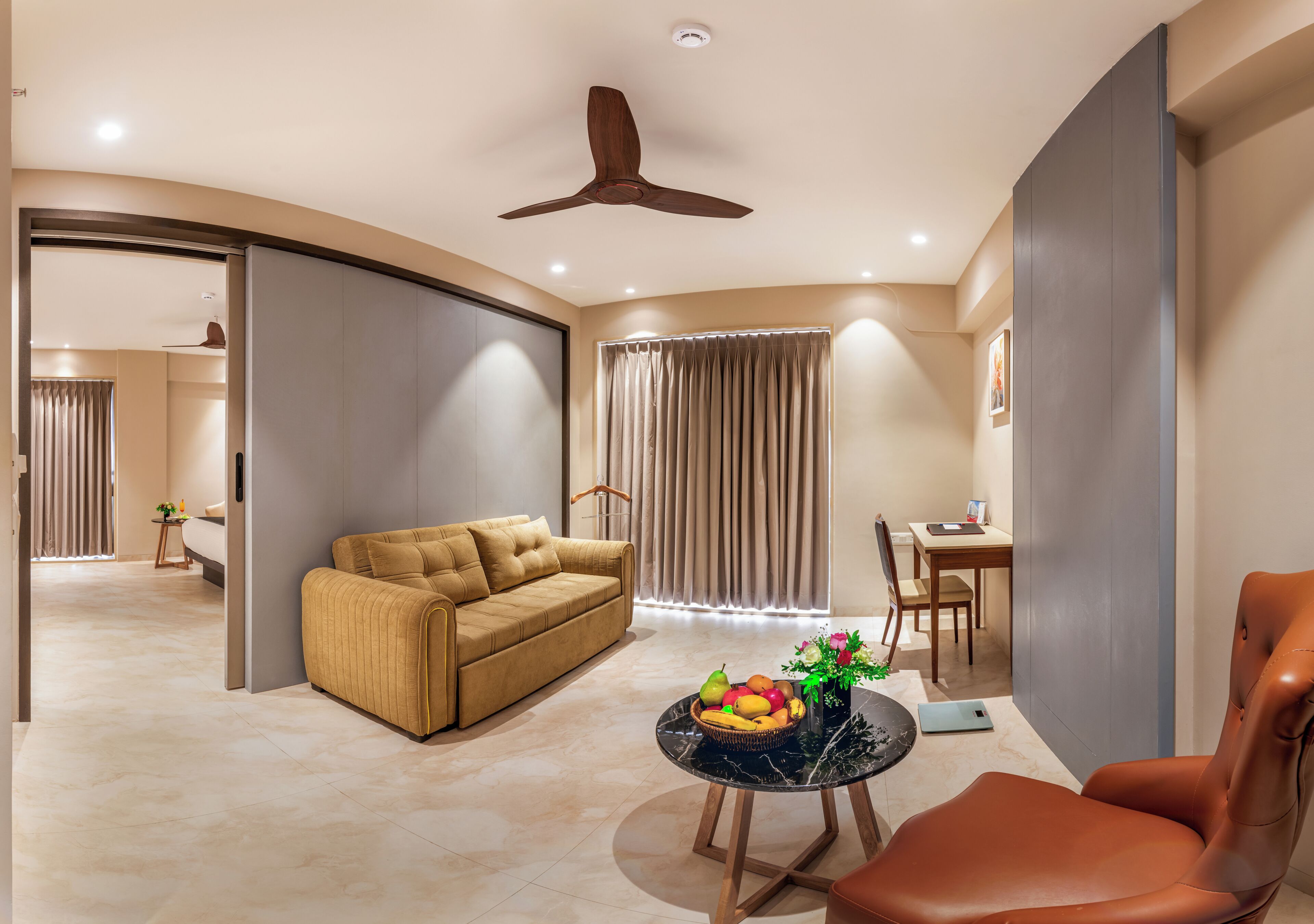 Premium Room | Living area | 24-inch LCD TV with satellite channels