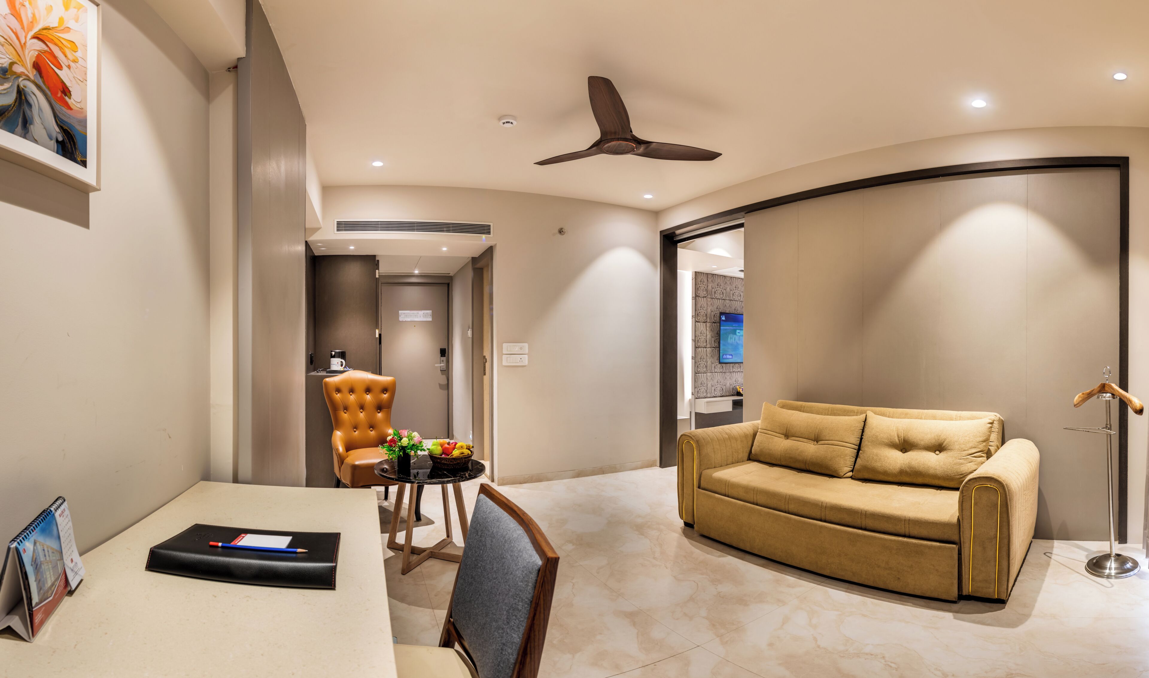 Premium Room | Living area | 24-inch LCD TV with satellite channels