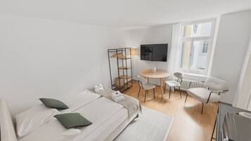 Desk, iron/ironing board, WiFi, bed sheets