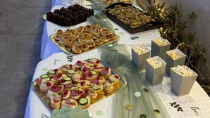 A buffet table with various food items and decorations. - Luxurious Villa Rental in Houmt Souk, Djerba - Perfect Family Retreat (Houmt Souk)