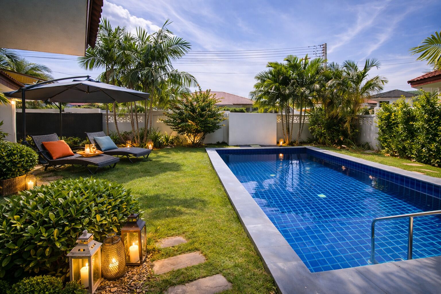 Outdoor pool, a heated pool
