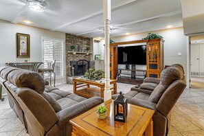 House (3 Bedrooms) | Interior - Patio + Fenced Yard: Group Getaway Near Fort Bliss (El Paso)