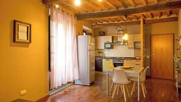 Fridge, microwave, dishwasher, coffee/tea maker