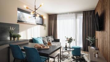 Suite, uitzicht op heuvels | Woonruimte