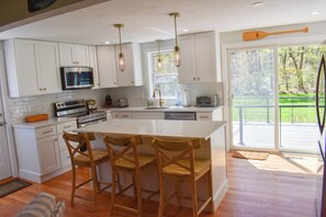 Fridge, microwave, oven, stovetop - Modern and Clean Four Bedroom House -nestled in conservation land! (Harwich)