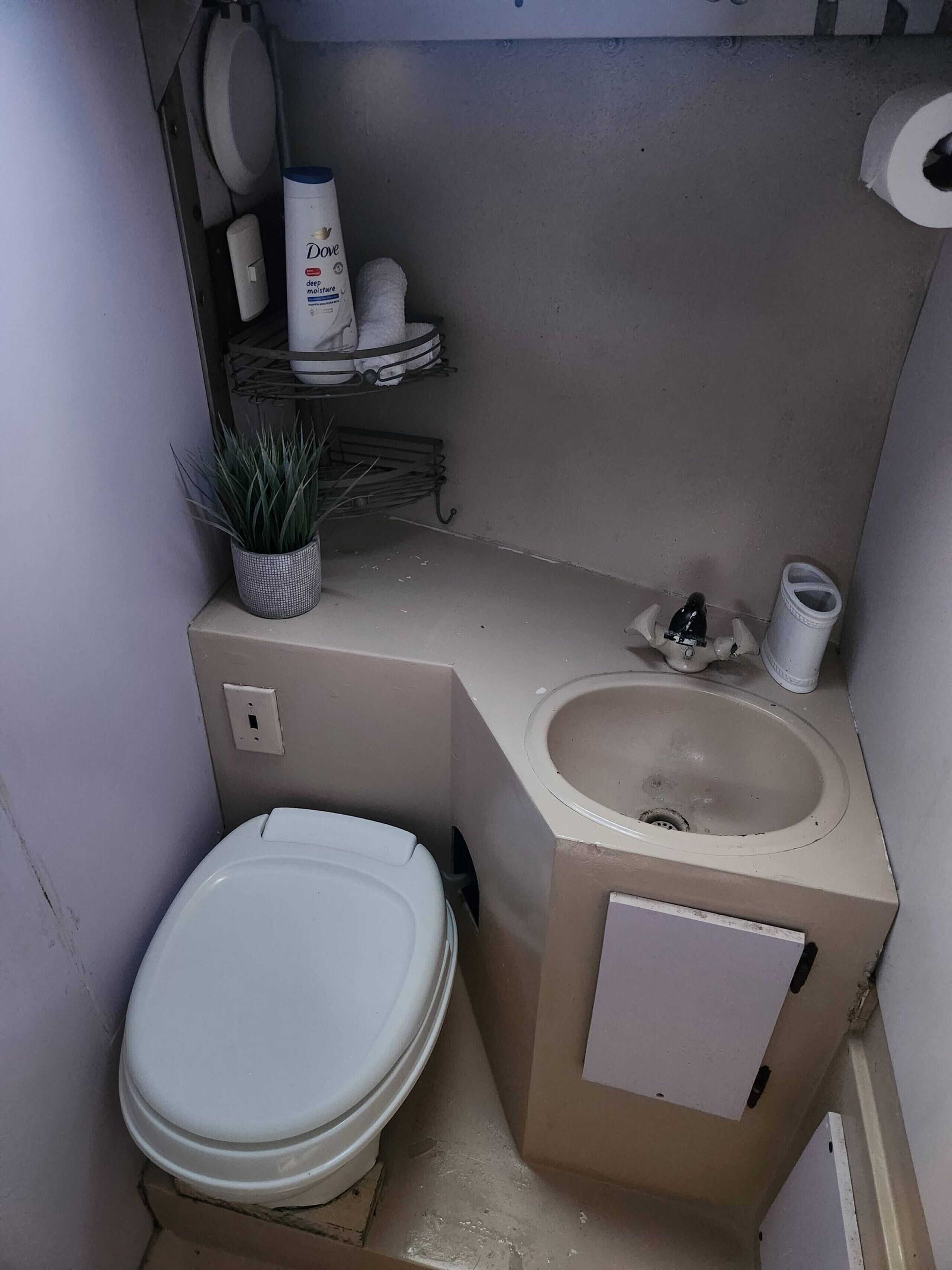 Regadera, toallas, jabón, shampoo 