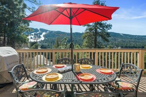 Outdoor dining - Beautiful Lake & Slope Views! Hot Tub! Game Room! 4th of July FIREWORKS VIEW! (Big Bear Lake)