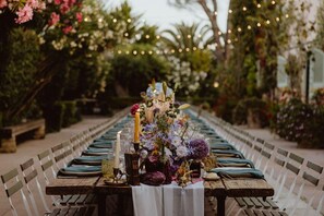 Outdoor banquet area
