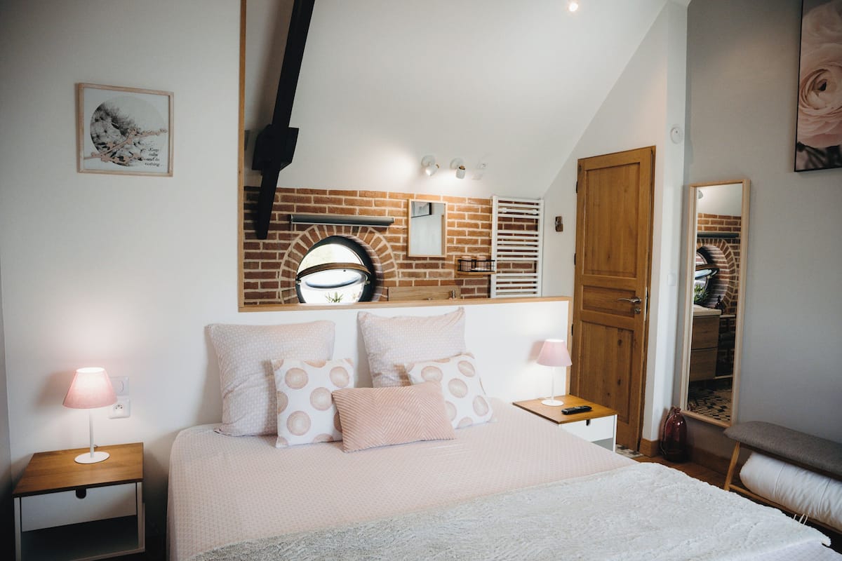 Memory-foam beds, desk, laptop workspace, free WiFi