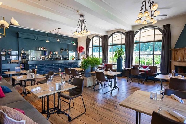 Savor relaxed meals in a bright, stylish restaurant setting.