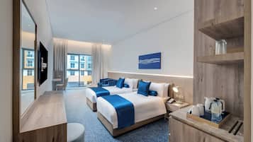 Down comforters, minibar, in-room safe, desk
