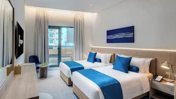Down duvets, minibar, in-room safe, desk