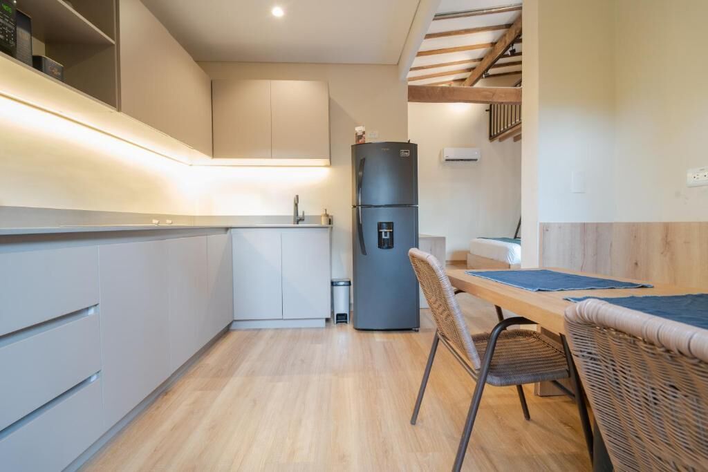 Quadruple Room, Garden View | Private kitchen