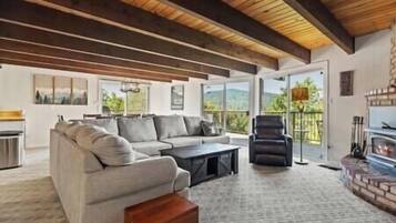 Smart TV, fireplace, video games, books
