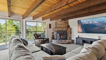 Smart TV, fireplace, video games, books