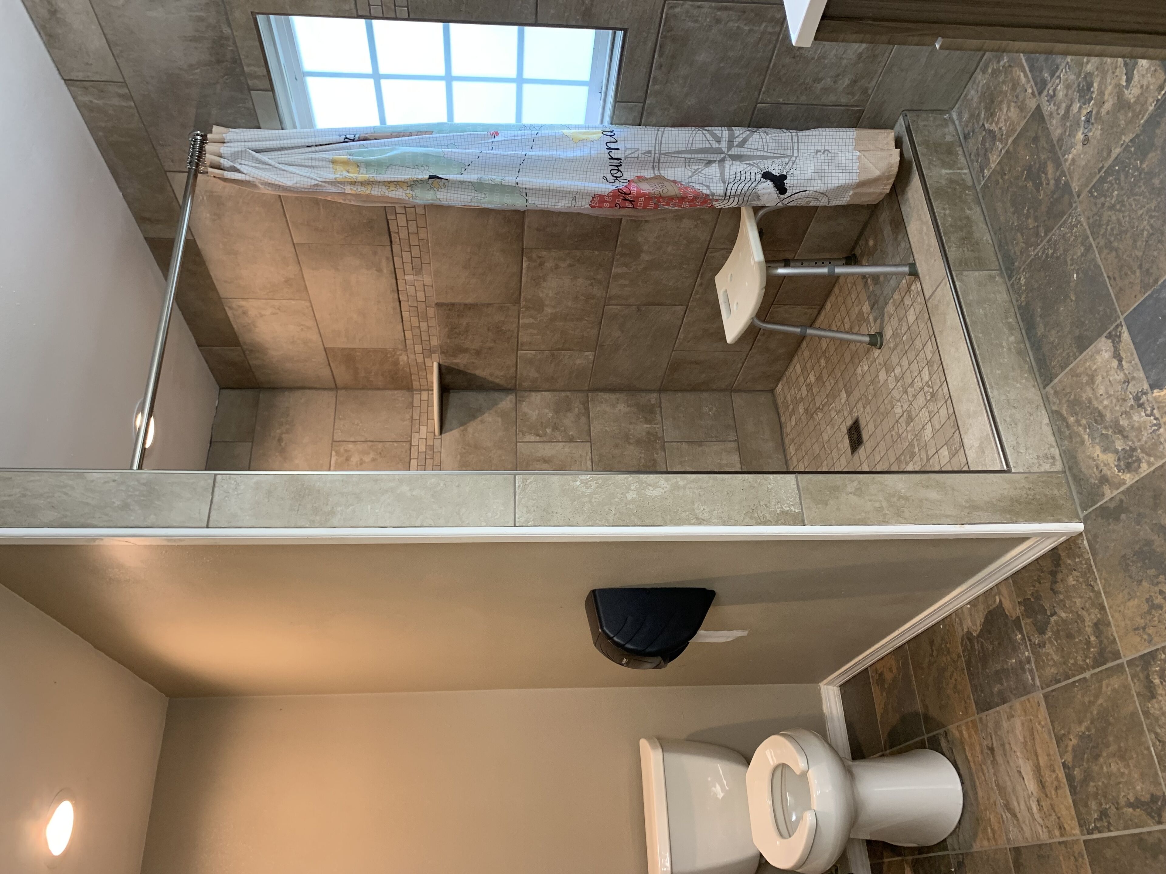 Shower, toilet paper