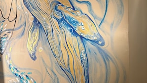 A mural of a whale with intricate details and patterns. - Nupan Deluxe  (Keflavík)
