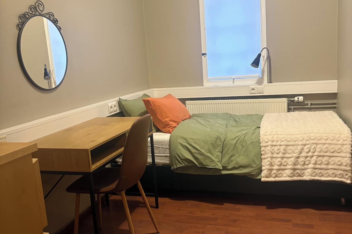 Comfort-herbergi - reyklaust - sameiginlegt baðherbergi | Rúmföt af bestu gerð, skrifborð, vinnuaðstaða fyrir fartölvur