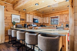 Fridge, microwave, oven, stovetop - Smoky Mtn Retreat | Sauna + Hot Tub + Game Room (Pigeon Forge)
