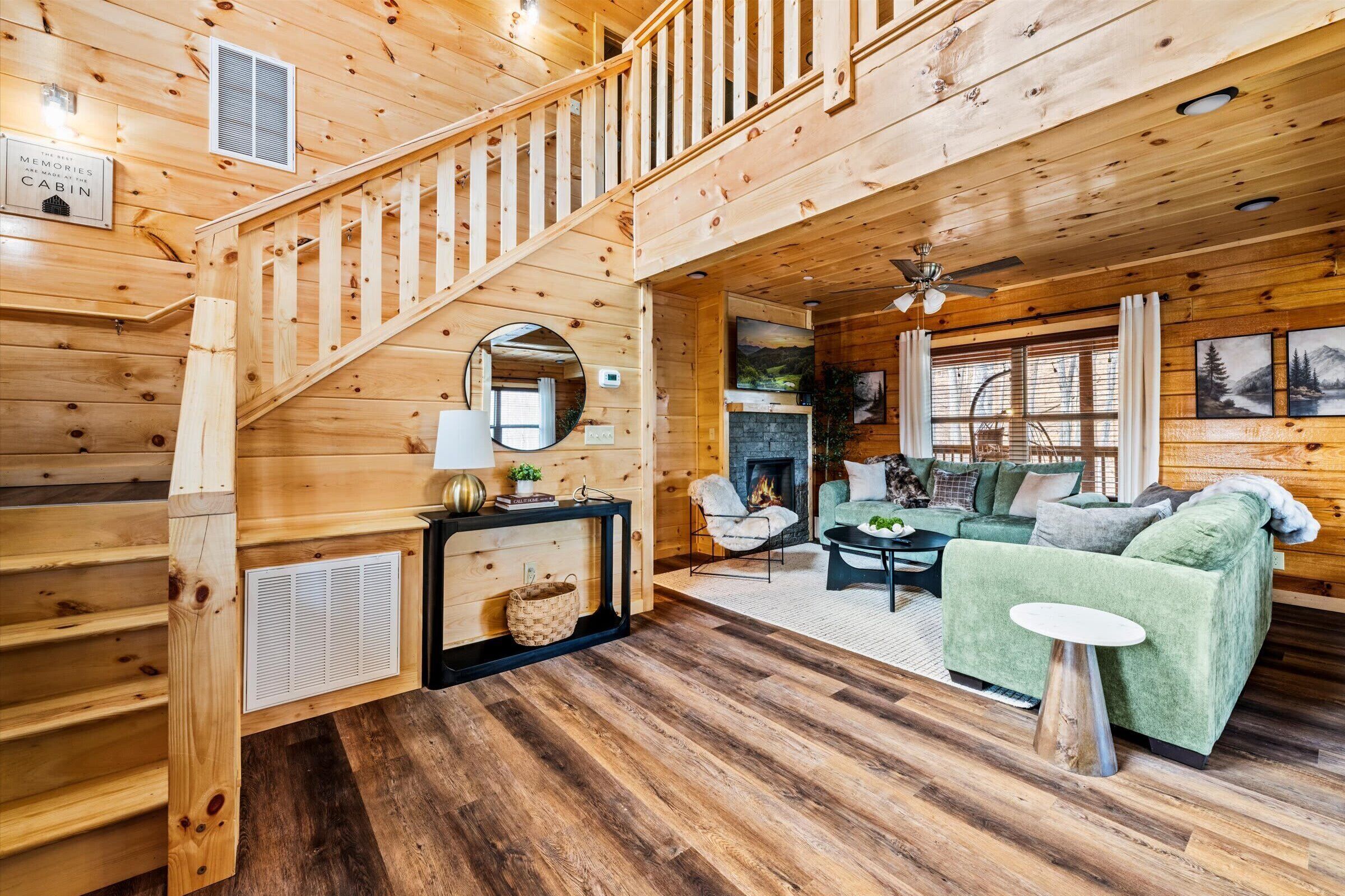 TV, fireplace, video games, offices