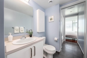 Family Suite, 3 Bedrooms, Non Smoking, 2 Bathrooms | Bathroom | Free toiletries, hair dryer, towels, soap - York St Executive Suites (Toronto)
