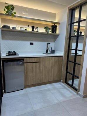 Cabaña Deluxe, vista a la montaña | Cocina privada