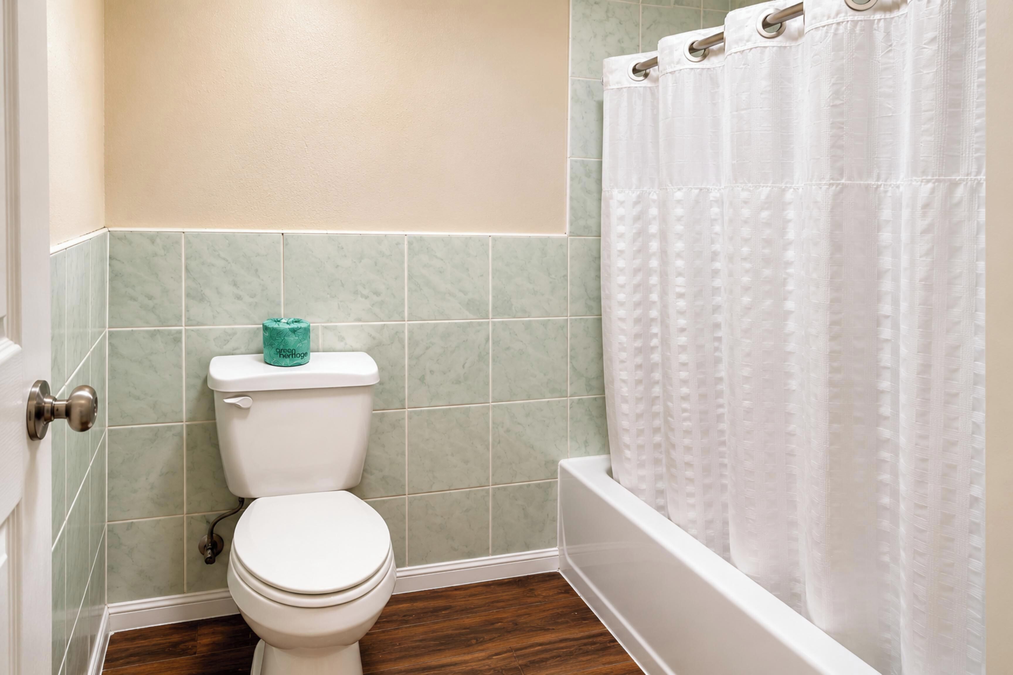 Room, 2 Queen Beds, Smoking | Bathroom | Free toiletries, towels