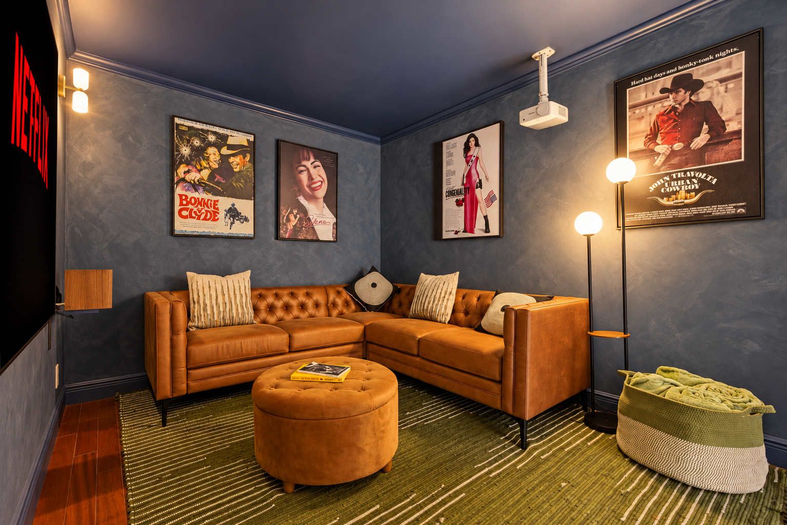 Lights, camera, relax! Enjoy movie nights in your private projector room.