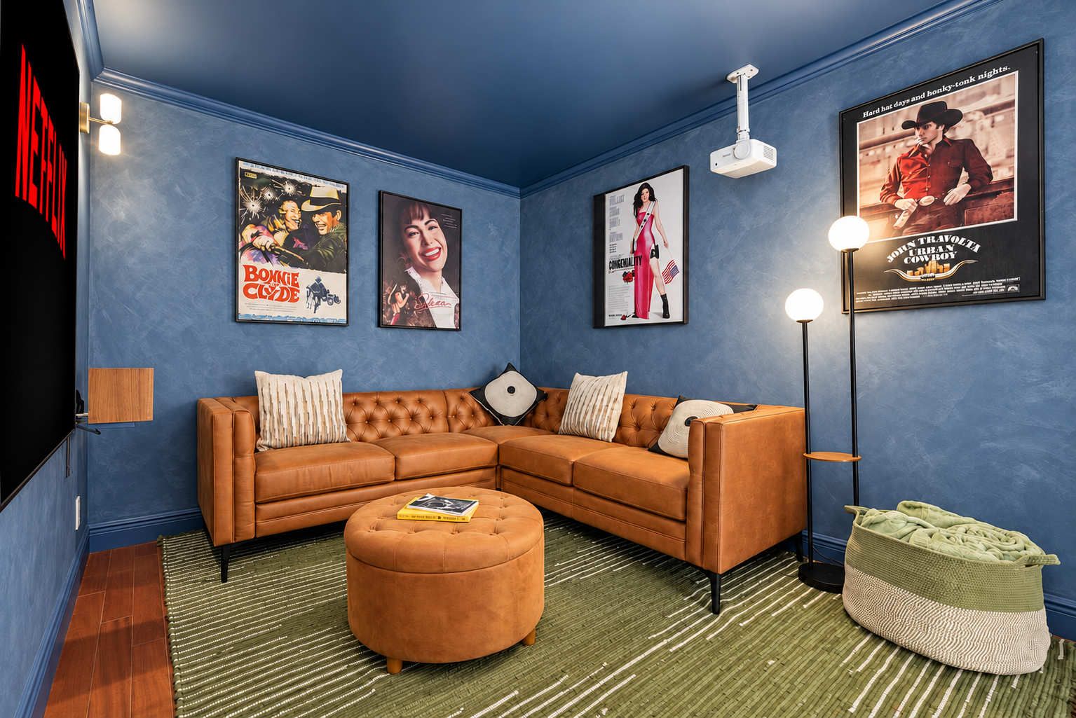 Lights, camera, relax! Enjoy movie nights in your private projector room.